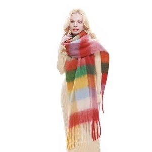 RIIQIICHY Oversized Plaid Scarf for Women