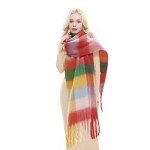 RIIQIICHY Oversized Plaid Scarf for Women