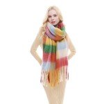 RIIQIICHY Oversized Plaid Scarf for Women