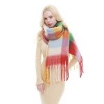 RIIQIICHY Oversized Plaid Scarf for Women