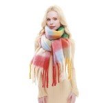 RIIQIICHY Oversized Plaid Scarf for Women
