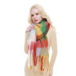 RIIQIICHY Oversized Plaid Scarf for Women