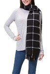 Plush Plaid Tassel Scarf for Women