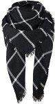 Plush Plaid Tassel Scarf for Women