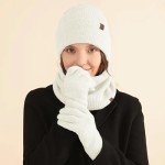 Women's Cozy 3-Piece Hat Scarf Gloves Set