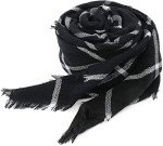 Plush Plaid Tassel Scarf for Women