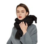 Cozy Black Chunky Knit Scarf for All