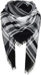 Cozy Plaid Triangle Tassel Scarf for Women