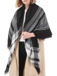 Cozy Plaid Triangle Tassel Scarf for Women