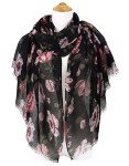 Floral Print Lightweight Wrap Scarf for Women