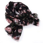 Floral Print Lightweight Wrap Scarf for Women