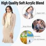 Elegant Women's Pashmina Shawl - Cream White