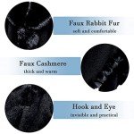 Women's Black Faux Rabbit Fur Poncho Wrap