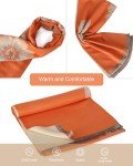 Warm Floral Scarf Wrap for Women - Orange