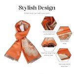 Warm Floral Scarf Wrap for Women - Orange