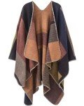 Cozy Khaki Oversized Plaid Shawl Wrap for Women
