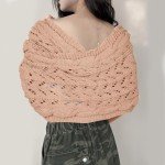 Warm Khaki Knitted Scarf with Sleeves for Women