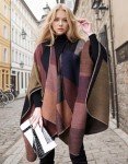Cozy Khaki Oversized Plaid Shawl Wrap for Women