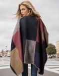 Cozy Khaki Oversized Plaid Shawl Wrap for Women
