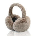 Fluffy Foldable Ear Muffs for Women - Khaki