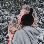 Fluffy Foldable Ear Muffs for Women - Khaki