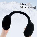 Fluffy Foldable Ear Muffs for Women - Khaki