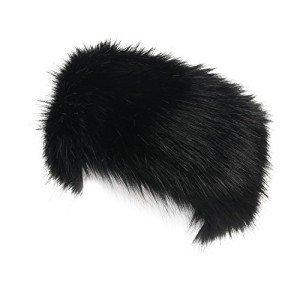 La Carrie Black Faux Fur Winter Earwarmer Headband