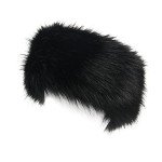 La Carrie Black Faux Fur Winter Earwarmer Headband