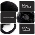 Cute Black Faux Fur Ear Muffs for Women