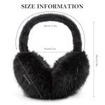 Cute Black Faux Fur Ear Muffs for Women