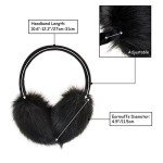 ZLYC Women's Winter Faux Fur Ear Muffs (Black)