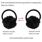ZLYC Women's Winter Faux Fur Ear Muffs (Black)