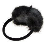 ZLYC Women's Winter Faux Fur Ear Muffs (Black)
