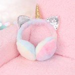 Cute Unicorn Winter Earmuffs for Kids and Women