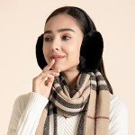 ZLYC Women's Foldable Faux Fur Ear Muffs - Black