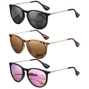 Polarized Round Retro Sunglasses for Women