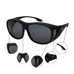Yodo Polarized Sunglasses for Over Glasses - Black