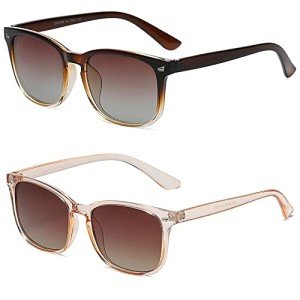 DUSHINE Retro Polarized Sunglasses for Women UV400