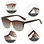 DUSHINE Retro Polarized Sunglasses for Women UV400