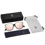 SOJOS Vintage Sunglasses with Black Frame & Pink Lenses