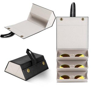 Portable Travel Sunglasses Case with 3 Slots