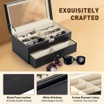 Stylish Leather Sunglasses Organizer Box for Eyewear