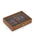 8-Slot Wooden Sunglasses Organizer and Display Case