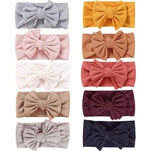 10 Pack Baby Girl Headbands with Bows