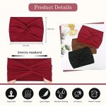 Boho Wide Headbands for Women - 6 Pack Set