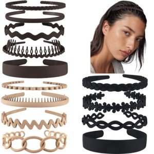 13-Piece Non-Slip Plastic Headband Set for Women