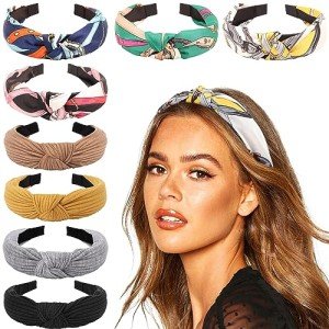 8 Pack Boho Turban Headbands for Women & Girls