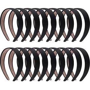 18 Pcs Women's Satin Non-Slip Headbands Set