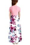 storeofbaby Dress for Girls Floral Empire Waist Flowy Swing Maxi with Pockets, 12-13 Years