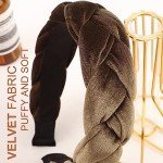 DRESHOW Velvet Braided Headbands for Women